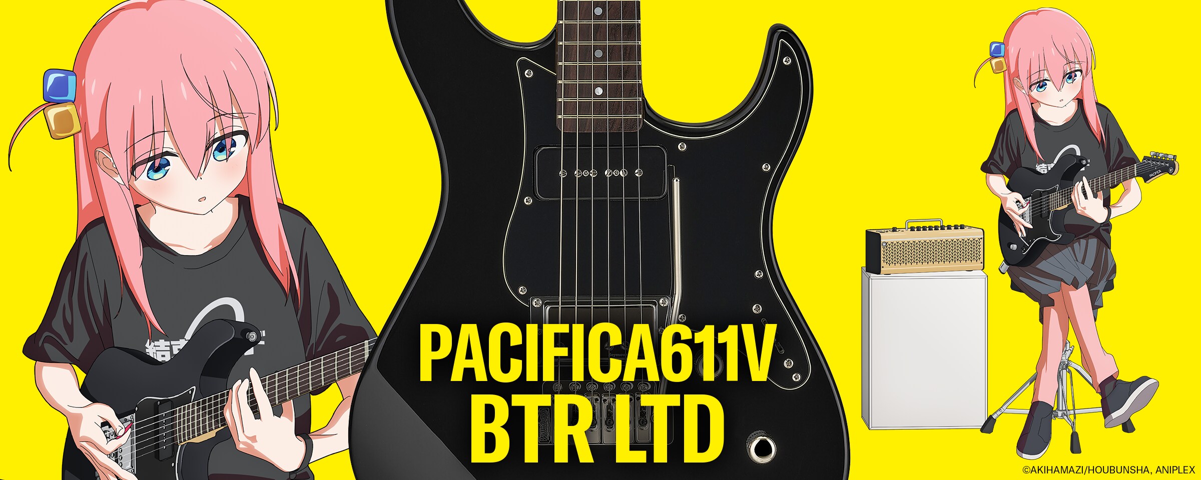 Hitori Gotoh holding the Yamaha PACIFICA611V BTR LTD – Bocchi the Rock! Limited Edition 