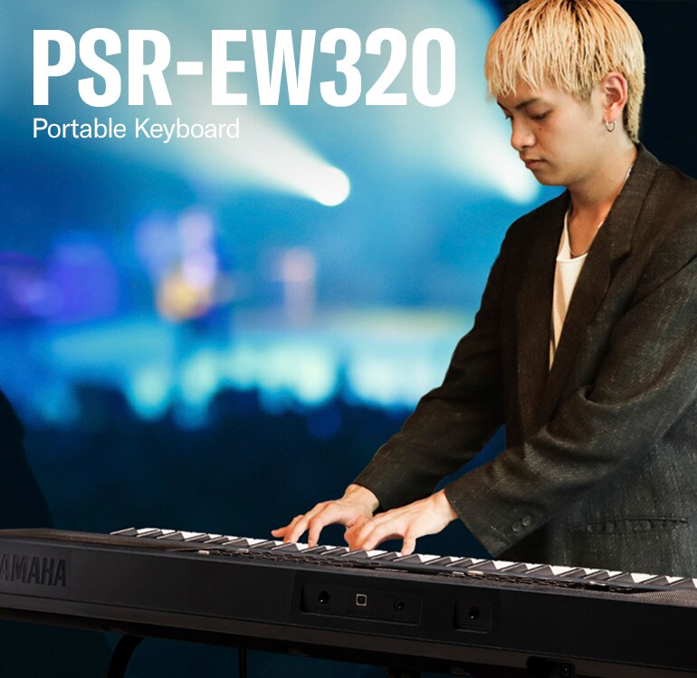The man is playing the PSR-EW320.