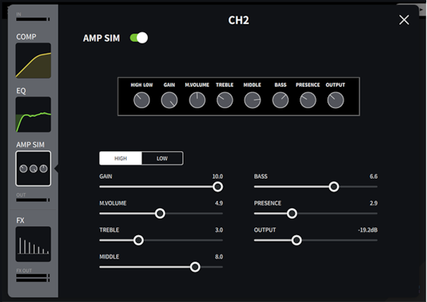 AMP SIM (앰프 시뮬레이터) - CH2
