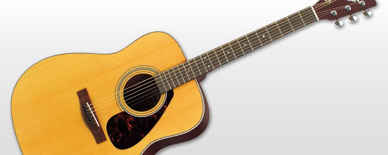 The F370 acoustic guitar positioned against a gradient background fading from light gray to white.