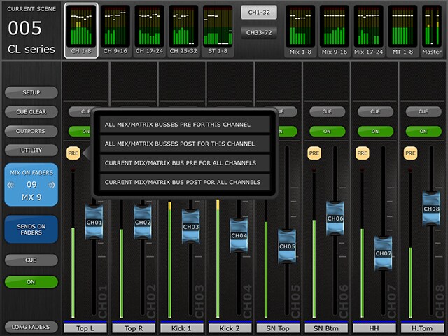 Sends On Fader (Global Pre/Post Setting)